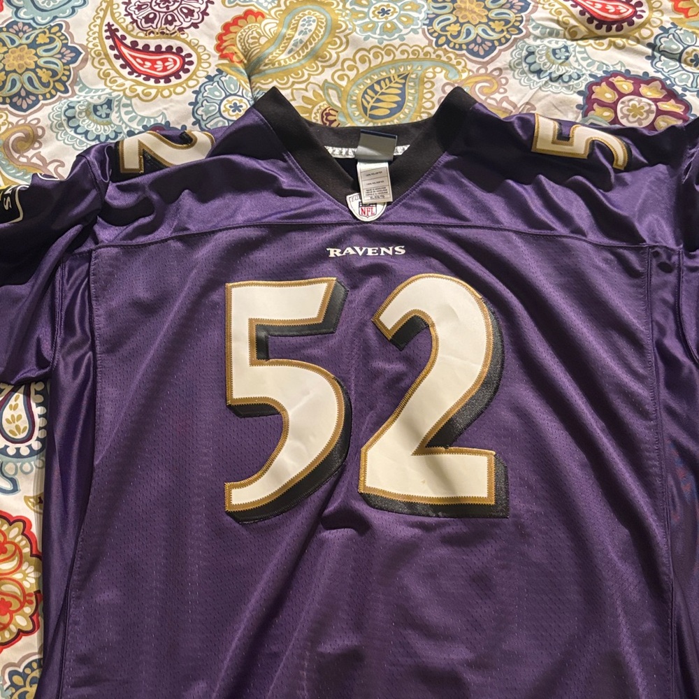 Purple Ravens Jersey with Number 52 Ray Lewis
